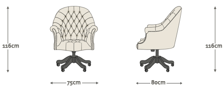 Dimensions for Director's Swivel Chair
