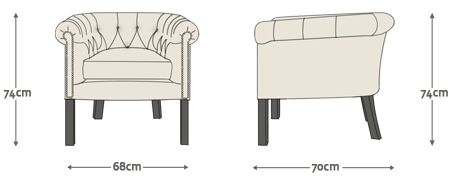 Dimensions for Blythe Chair