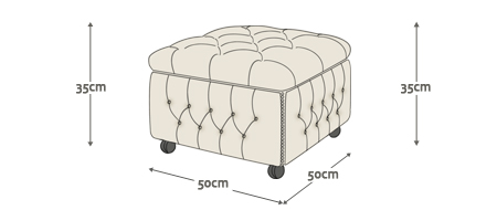 Dimensions for Bradbury Pouffe Box