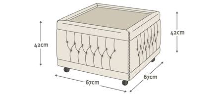 Dimensions for Bradbury Pouffe Table