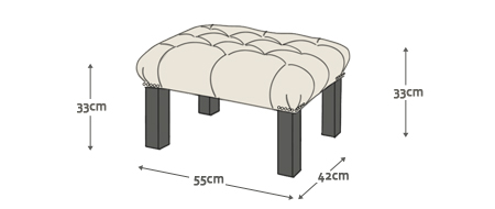 Dimensions for Darwin Footstool