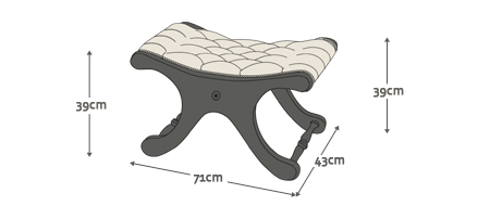 Dimensions for Dryden footstool