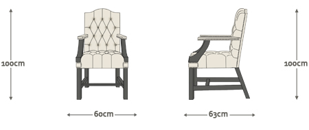 Dimensions for Gainsborough chair