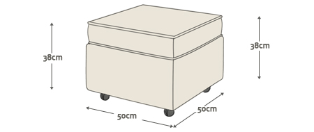 Dimensions for Irving Pouffe box