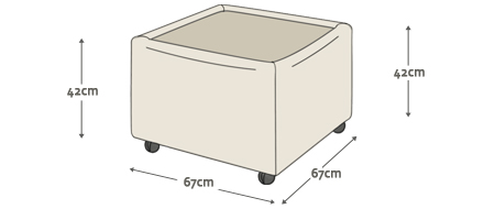 Dimensions for Irving Pouffe table