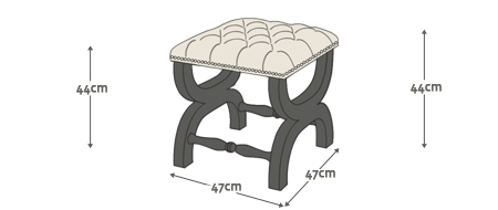 Dimensions for Linley footstool