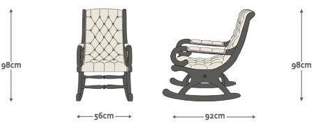 Dimensions for Thorpe chair
